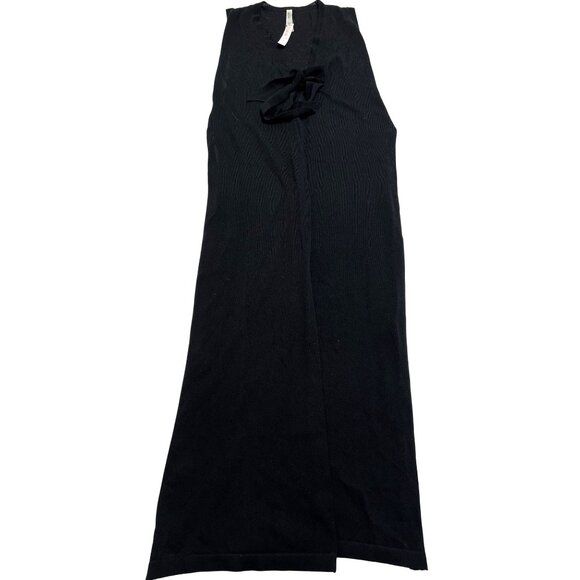 Victoria's Secret Beachwear Knit Tie-Front Maxi Cover-Up in Black - Picture 2 of 6